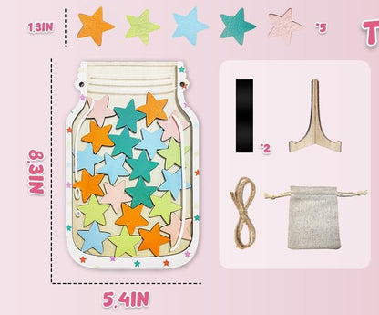 Magnetic Reward Jar, Classroom Reward Jar for Kids, Personalized Stars Reward Jar for Students Kids Behavior, Magnetic Reward Chart for Classroom Board Home