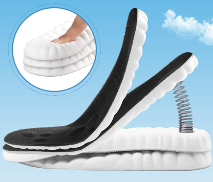 4D Cloud Insoles for Men and Women Super Soft Anti-Fatigue, Shock Absorption, Relieve Foot Pain