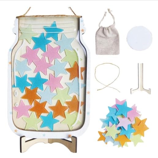 Magnetic Reward Jar, Classroom Reward Jar for Kids, Personalized Stars Reward Jar for Students Kids Behavior, Magnetic Reward Chart for Classroom Board Home