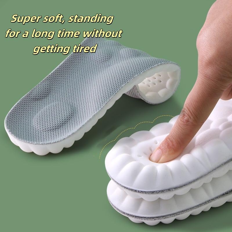 4D Cloud Insoles for Men and Women Super Soft Anti-Fatigue, Shock Absorption, Relieve Foot Pain