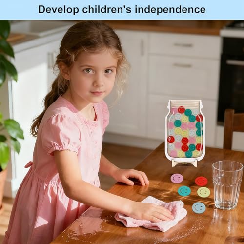 Magnetic Reward Jar, Classroom Reward Jar for Kids, Personalized Stars Reward Jar for Students Kids Behavior, Magnetic Reward Chart for Classroom Board Home