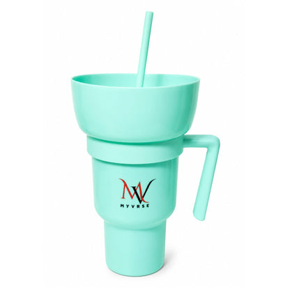 MYVRSE Stadium Tumbler Cup with Lid & Straw – Reusable Plastic Drinking Cup – 4 Color Options – BPA-Free, Durable, for Sports, Parties, Events, Travel, Movie for kids and Adult